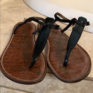 Sam Edelman Gigi Thong Sandals Black Patent size 8